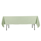 60"x102" Sage Green Premium Scuba Wrinkle Free Rectangular Tablecloth, Scuba Polyester Tablecloth