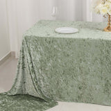 Sage Green Seamless Premium Crushed Velvet Rectangle Tablecloth - 90x156inch