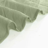 72x72inch Sage Green Accordion Crinkle Taffeta Table Overlay, Square Tablecloth Topper