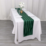 12x108inch Hunter Emerald Green Satin Stripe Table Runner, Elegant Tablecloth Runner