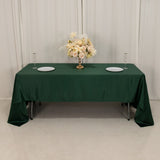 60"x126" Hunter Emerald Green Lamour Satin Rectangle Tablecloth