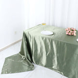 90inch x 156inch Eucalyptus Sage Green Satin Rectangular Tablecloth