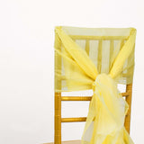 Chiffon Yellow Curly Willow Chair Sashes