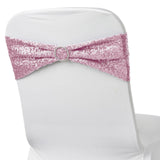 5 pack | Rose Gold Sequin Spandex Chair Sash