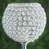 30inch Silver Metal Acrylic Crystal Goblet Candle Holder, Flower Ball Stand