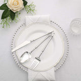 24 Pack | Silver European Style Plastic Silverware Set with Roman Column Handle, Disposable