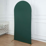 7ft Matte Hunter Emerald Green Spandex Fitted Chiara Backdrop Stand Cover For Round Top Wedding Arch