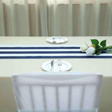 12" x 108" | Navy & White | Stripe Satin Table Runners