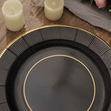 25 Pack | 13inch Black Sunray Heavy Duty Paper Charger Plates, Disposable Serving Trays - 350 GSM