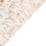 108inch Metallic Blush / Rose Gold Foil Thin Mesh Polyester Table Runner - 25GSM#whtbkgd