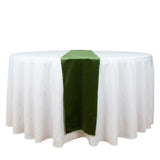 12inch x 108inch Olive Green Premium Velvet Sheen Finish Table Runner