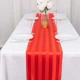 12x108inch Red Satin Stripe Table Runner, Elegant Tablecloth Runner