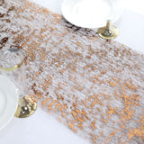 108inch Sparkly Metallic Bronze Foil Thin Mesh Polyester Table Runner - 25GSM