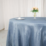 120inch Dusty Blue Accordion Crinkle Taffeta Round Tablecloth