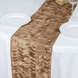 12x108inch Taupe 3D Leaf Petal Taffeta Fabric Table Runner