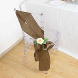 5 Pack | Taupe Satin Chair Sashes - 6inch x 106inch