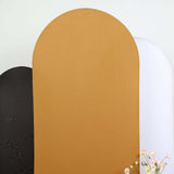 7ft Matte Gold Spandex Fitted Chiara Backdrop Stand Cover For Round Top Wedding Arch