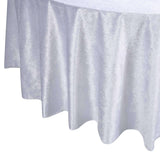 120inch White Seamless Premium Velvet Round Tablecloth, Reusable Linen