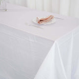 90x156Inch White Accordion Crinkle Taffeta Rectangular Tablecloth