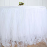 17FT | 4 Layer Tulle Tutu Pleated Table Skirts