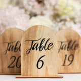 20 Pack Natural Rustic Wooden Arch 1-20 Table Numbers With Holder Base - 4.5inch Tall