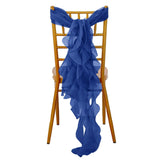 Chiffon Royal Blue Curly Willow Chair Sashes 