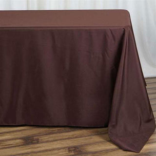 Unleash Your Creativity with the 90x132 Chocolate Seamless Polyester Rectangular Tablecloth