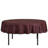 70" Round Chocolate Polyester Linen Tablecloth