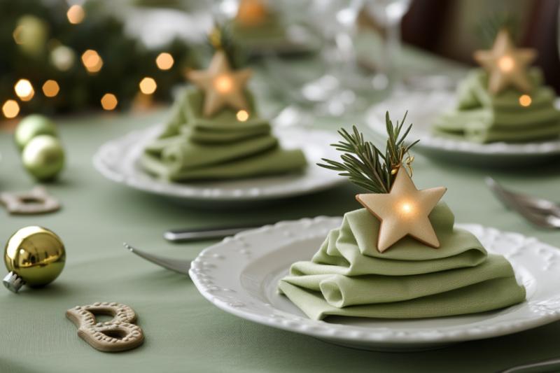 christmas buffet table- napkins