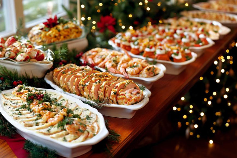 christmas buffet table decor ideas- maincourse