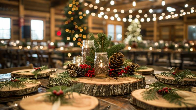 christmas centerpiece ideas- woodland