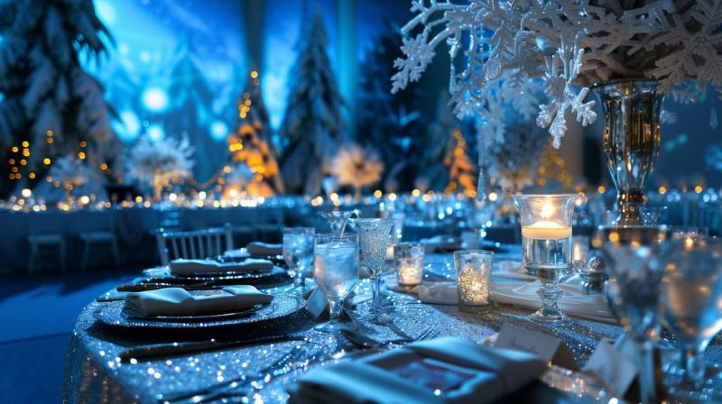 christmas centerpiece ideas-white and metallic