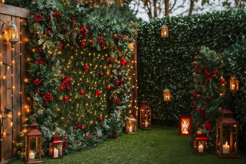 christmas flower backdrop- outdoor
