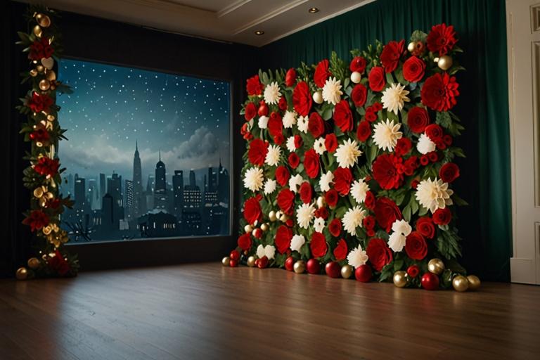 christmas flower wall - giant flowers