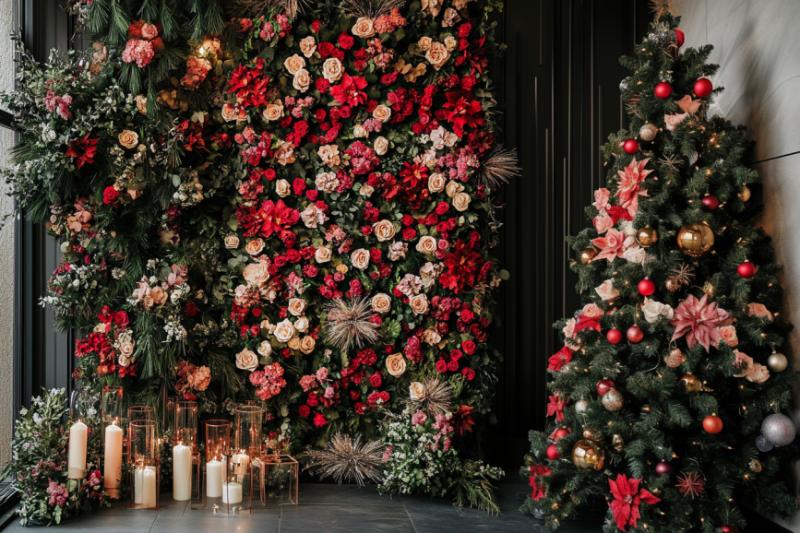 christmas flower wall decor- seasonal decor