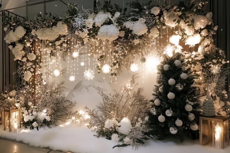 christmas flower wall decor- winter wonderland