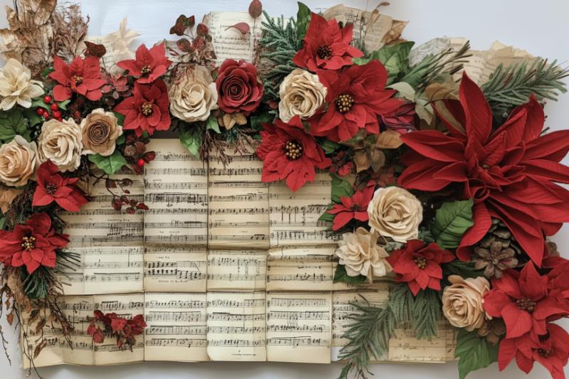 christmas flower wall decor- creative decor