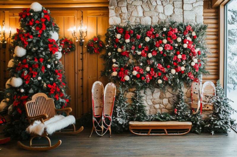 christmas flower wall decor- props