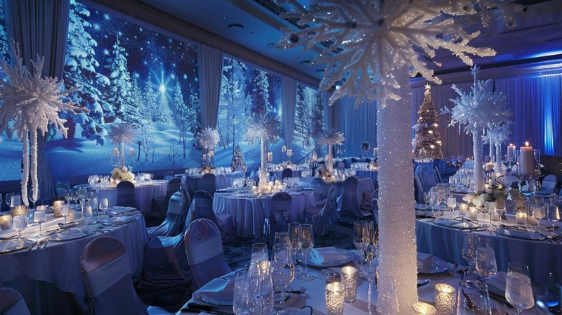 christmas round table decor- centerpiece winter wonderland