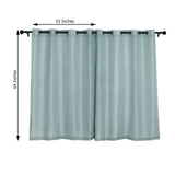 2 Pack | Handmade Dusty Blue Faux Linen Curtains 52x64 inches Curtain Panels With Chrome Grommets