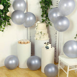 10 Pack Chrome Silver Biodegradable Latex Balloons 18inch Thick Eco Friendly Metallic Party Balloons