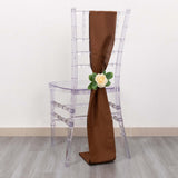 5 Pack Cinnamon Brown Polyester Chair Sashes - 6x108inch