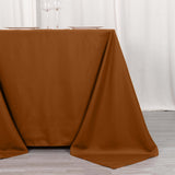 Cinnamon Brown Polyester Square Tablecloth 90x90 Inch