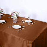 60"x126" Cinnamon Brown Smooth Satin Rectangular Tablecloth