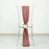 5 Pack | Cinnamon Rose Polyester Chair Sashes - 6inch x 108inch