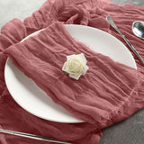 5 Pack | Mauve/Cinnamon Rose Gauze Cheesecloth Boho Dinner Napkins | 24x19Inch