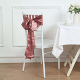 5 Pack | Cinnamon Rose Satin Chair Sashes - 6inch x 106inch