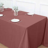 90x156inch Cinnamon Rose Polyester Rectangular Tablecloth