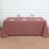 90x132inch Cinnamon Rose Polyester Rectangular Tablecloth