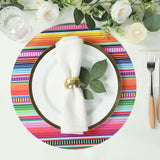 10 Pack Cinco De Mayo Party Theme Paper Placemats, 13inch Round Mexican Serape Fiesta Disposable